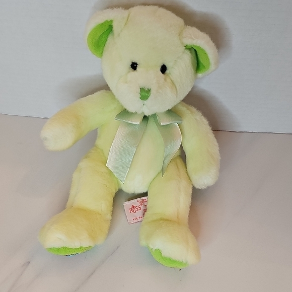 Russ Light Green and Cream Teddy Bear - Picture 7 of 7